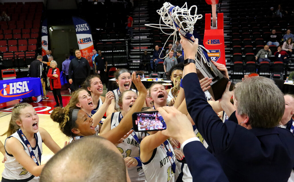 Quincy Notre Dame wins Class 2A basketball state title